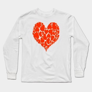 A Heart Of Hearts Romantic Design Monotone Red Long Sleeve T-Shirt